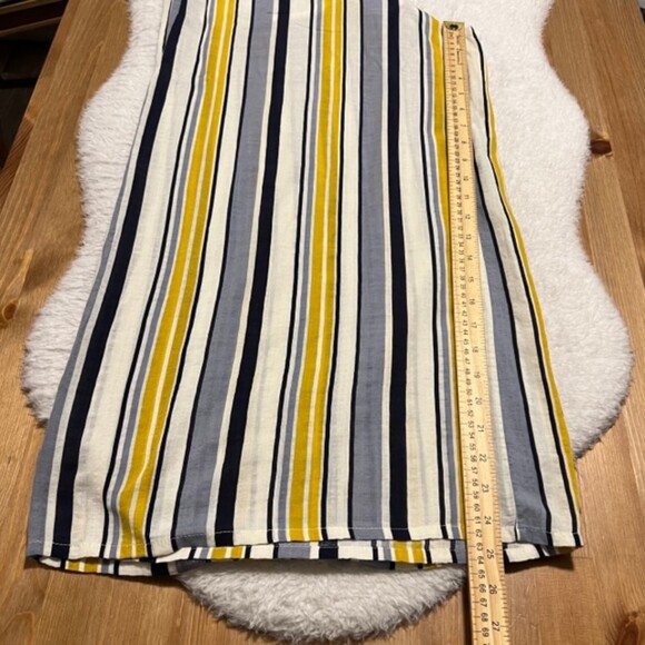 Mystree Yellow Striped Overall Crisscross Open Back Romper Jumpsuit Sz Medium - Picture 12 of 12
